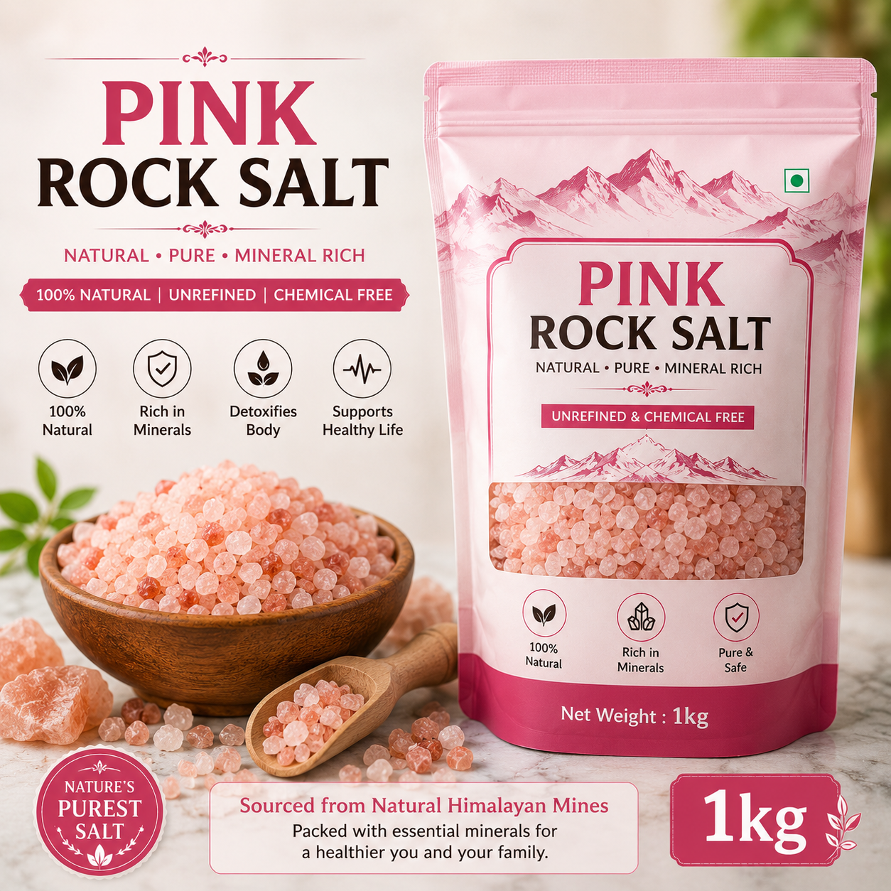Pink Rock Salt : 1kg